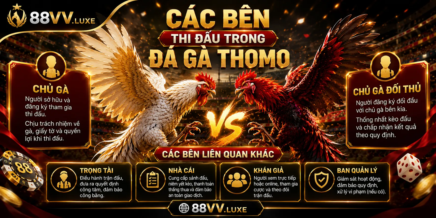Đá Gà Thomo 88VV – Sảnh Đấu, Loại Kèo Và Quy Tắc Chi Tiết 2 cac ben thi dau trong da ga thomo 11zon