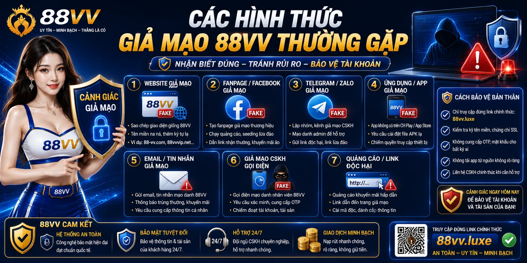 Trung Tâm An Toàn 88VV: Cảnh Báo Website Giả Mạo 1 Các hình thức giả mạo 88VV thường gặp