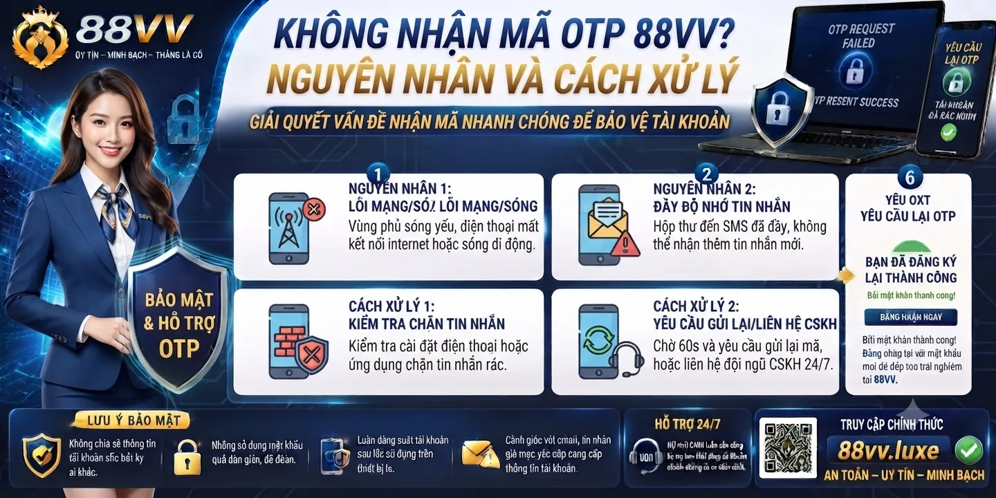 Không Nhận Mã OTP 88VV? Nguyên Nhân Và Cách Xử Lý 1 Nguyên nhân không nhận được mã OTP 88VV