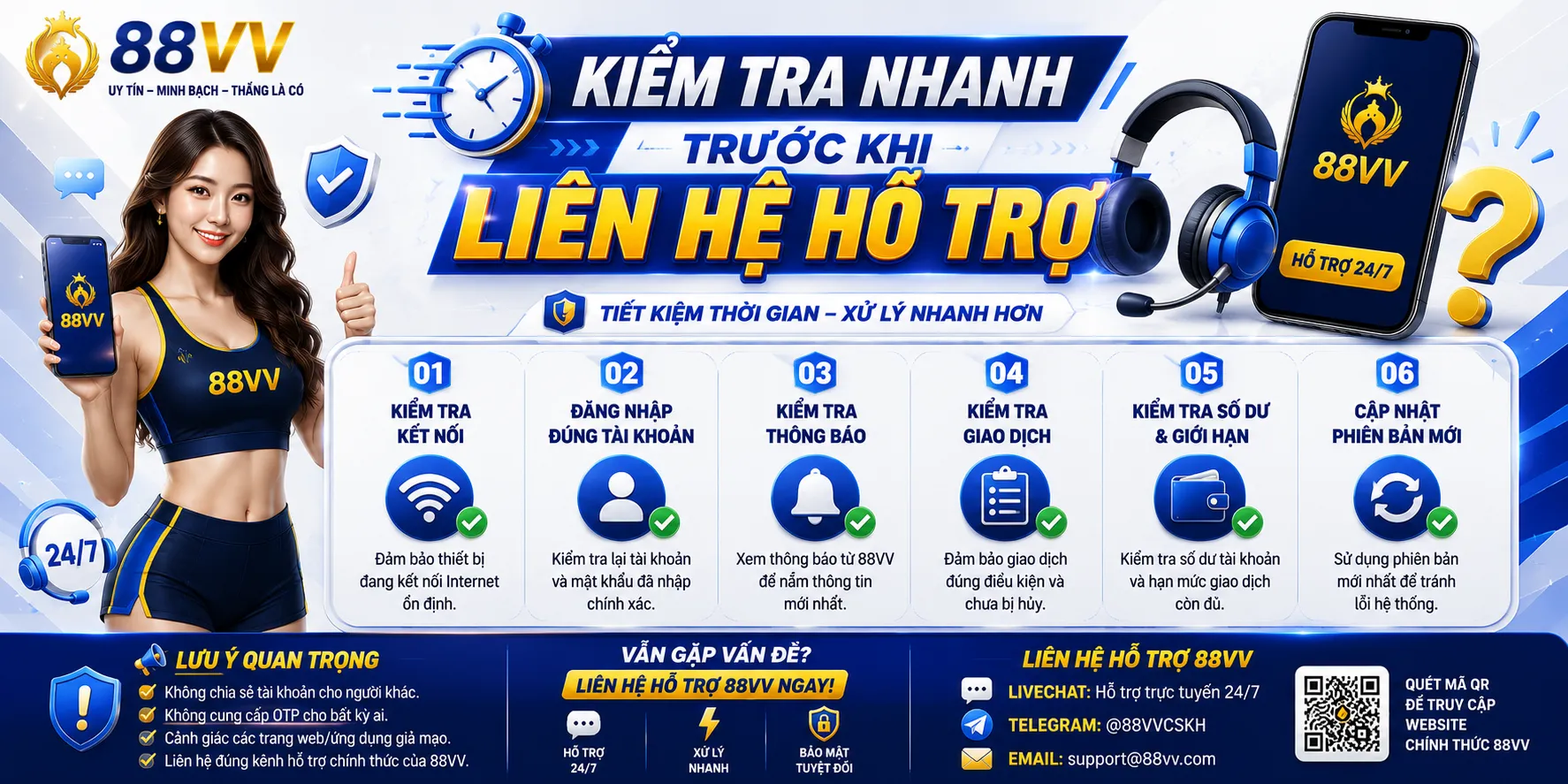 Rút Tiền 88VV Bị Chậm Hoặc Từ Chối: Cách Xử Lý 1 Kiểm tra nhanh trước khi liên hệ hỗ trợ