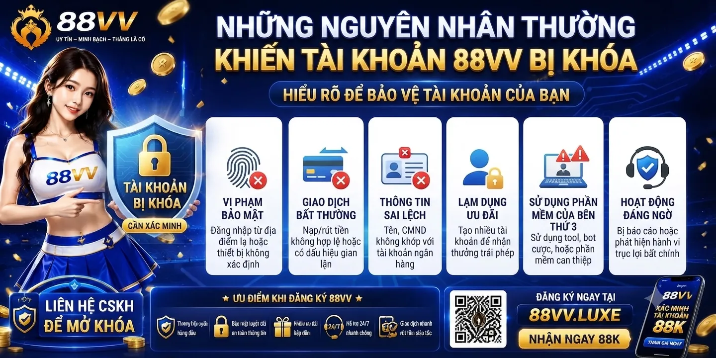 Tài Khoản 88VV Bị Khóa: Cách Xác Minh Và Mở Lại 1 Những nguyên nhân thường khiến tài khoản 88VV bị khóa
