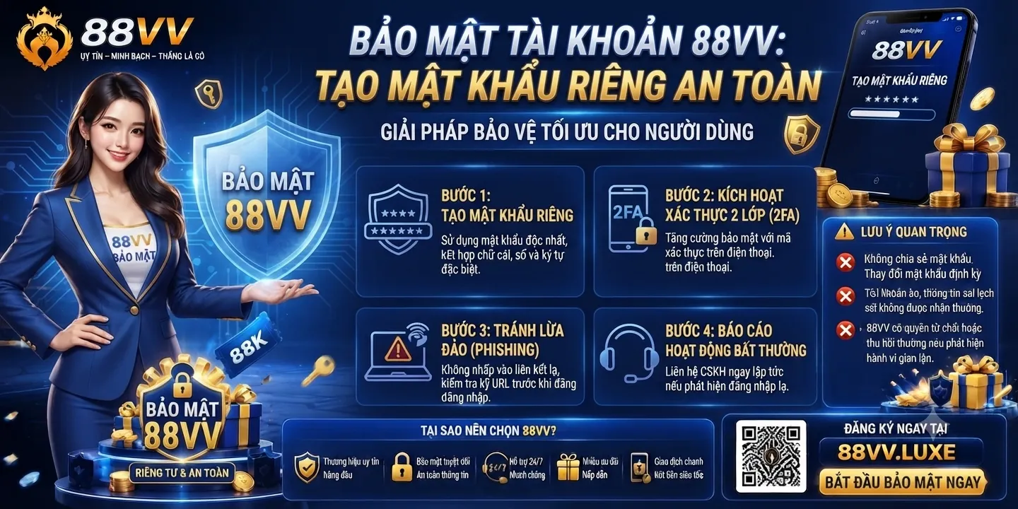 Bảo Mật Tài Khoản 88VV: Cách Phòng Tránh Đánh Cắp 1 Tạo mật khẩu riêng cho tài khoản 88VV